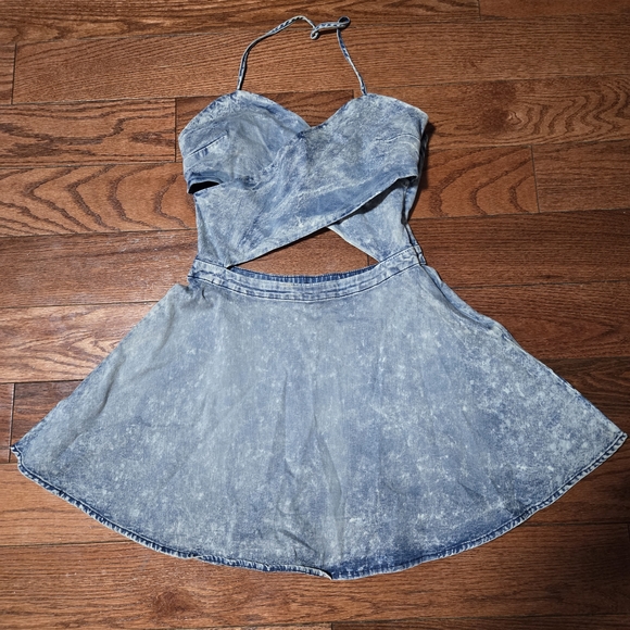 Denim Blue Mini Dress - Picture 2 of 12